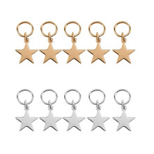10pcs Lady Girls Cute Shiny Silver & Gold Star Hair Rings Braids Plaits Hair Clips Metal Cuffs Hair Decoration Braiding Hair Jewelry (Silver&Gold