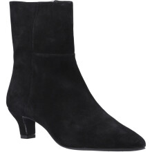 (, ) Hush Puppies Nahla Heel Leather Women's Black Heeled Ankle Boots
