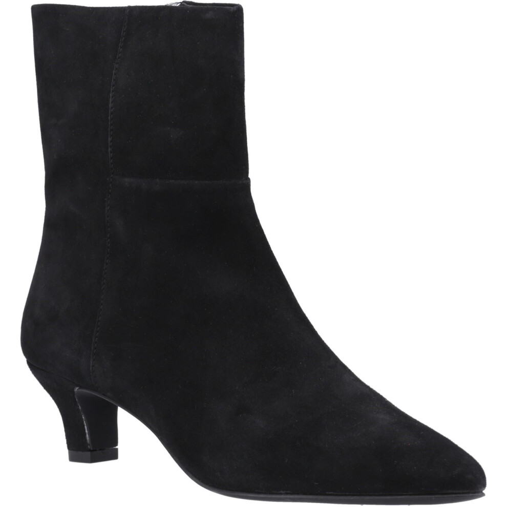 Hush Puppies (, ) Nahla Heel Leather Women's Black Heeled Ankle Boots