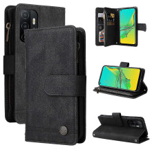 Kompatibel mit A33 5G/4G: Leder-Flip-Case mit Kartenfächern, Brieftaschenfach, Aufstellfunktion und Stoßschutz