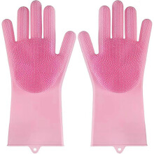 Silikon-Scheuerhandschuhe für Geschirrspülen, Badezimmer, Küche, Autoreinigung und Tierpflege