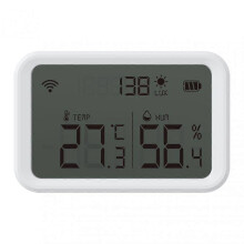 Aubess Tuya Zigbee Smart Temperature And Humidity Sensor LED Light Intensity Detection