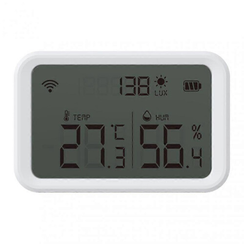 Aubess Tuya Zigbee Smart Temperature And Humidity Sensor LED Light Intensity Detection