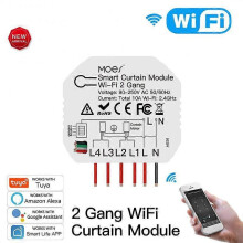 Tuya WiFi Smart Blind Curtain Switch,Smart Home 2 Gang Electric Roller Shutter Remote