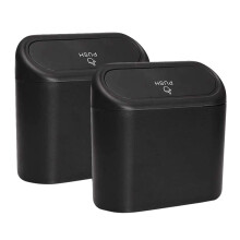 2Pcs Car Multifunctional Trash Can with Lid Car Trash Can Waterproof Portable Trailer Trash Can for Car Office Kitchen