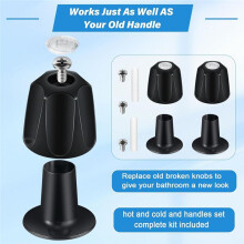 Metal Matte Black Shower Knob 2 Piece Replacement, for Price/Pfister Verve Tub Shower Handle, 2 Faucet Handle Trim Kit