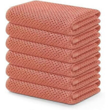 Keukendoeken van 100% katoen met wafelstructuur, 6 stuks. Superzachte, absorberende vaatdoeken voor het afdrogen van vaat, handdoeken, 1