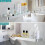 Rectangular Tempered Glass Shower Shelf Organizer Shower Storage Nail-free 3
