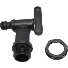 1000-Liter-Kunststofftankhahn, IBC-Wasserspeicheradapter, Gartenschlauchanschluss für Regenwassernutzung
