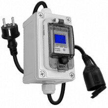 Waterdichte digitale stroommeter (60A 230V), mobiele kilowattvermogensmonitor met groot LCD-scherm.