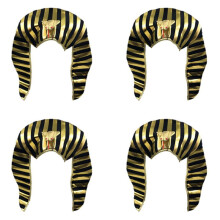 4X Egyptisk Farao Kostym Faraohatt King Headpiece Guldpläterad  King för Halloween Klä Upp Temafesttillbehör