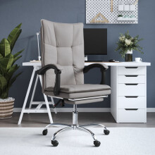 vidaXL Reclining Office Chair Taupe Fabric
