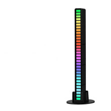 Paquete de 2 luces LED RGB recargables con ritmo musical, control por voz, iluminación ambiental portátil para la cama.