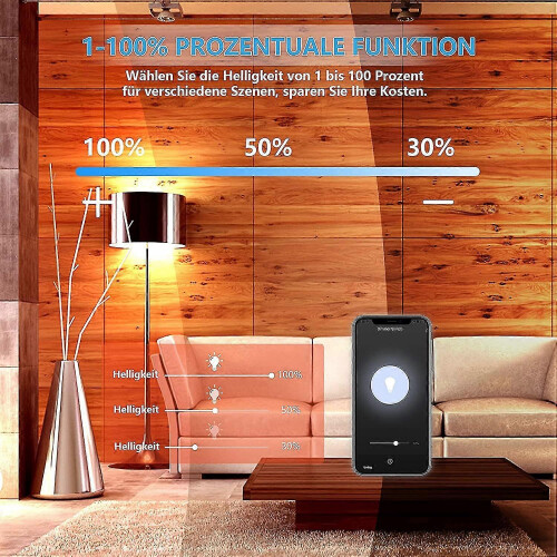 Dimmer Switch, Percentage Function Wifi Light Dimmer with Timing Function, Wlan Voice App Control Recessed Lighting Dimmer 1
