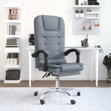 vidaXL Bürostuhl mit Massagefunktion Dunkelgrau Samt
