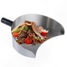 Pala para kebab de acero inoxidable, apta para lavavajillas, 22,5 x 17,5 x 8 cm, utensilio de cocina duradero.