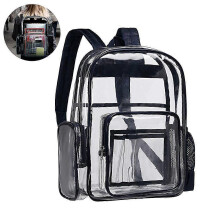 Mochila transparente de PVC, mochila escolar transparente y resistente al agua.