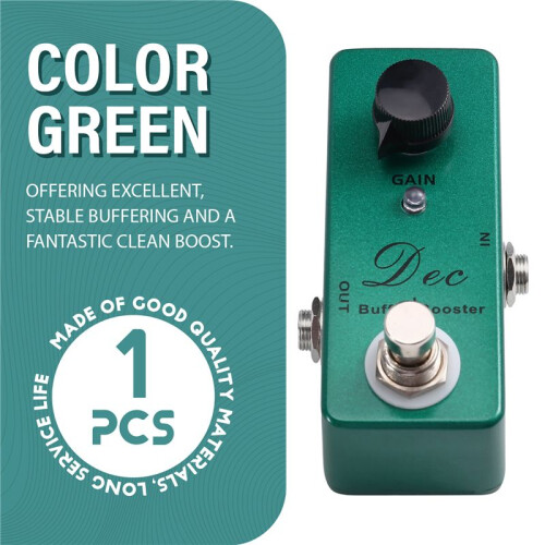 Dec Buffer Booster E-Gitarren-Effektpedal -Einzeleffekt mit Clean Boost True Bypass Einzeleffekt 1