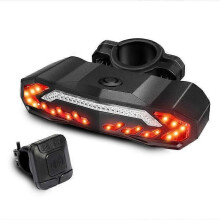 LED USB Rechargeable Bike Tail Light Set Remote Turn Signals Brake Bicycle Alarm