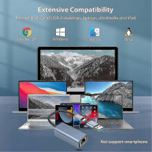 Cuibheoir USB 3.0 go Ethernet le USB-C go RJ45, Cuibheoir Líonra Sreangaithe Gigabit 1000 Mbps do Ríomhairí Windows