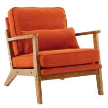 Armchair Comfy Reading Accent Chair w/ Wood Frame for Bedroom Living Room