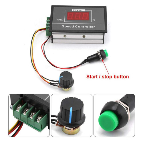 Motor Speed Controller  6-60V 12V-48V 30A PWM Adjustable Stepless Governor Regulator Motor Speed Controller 2