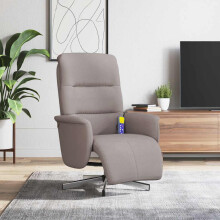 vidaXL Massagesessel mit Fußteil Taupe Stoff