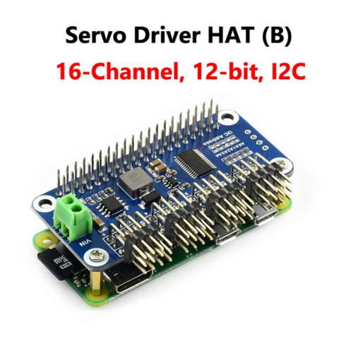 Waveshare 16-Channel 12-Bit Servo Driver HAT (B) for Raspberry Pi, Jetson  I2C Interface, Integrated 5V Regulator 1