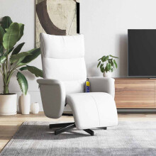 vidaXL Massagesessel mit Fußteil Weiß Kunstleder