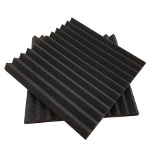 12 pannelli fonoassorbenti in schiuma di cotone con scanalature triangolari per isolamento acustico e riduzione del rumore.