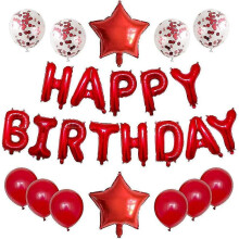 Red Birthday Balloon Party Decoration,acsergery Happy Birthday Banner,acsergery
