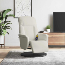 vidaXL Massagesessel mit Fußteil Creme Samt