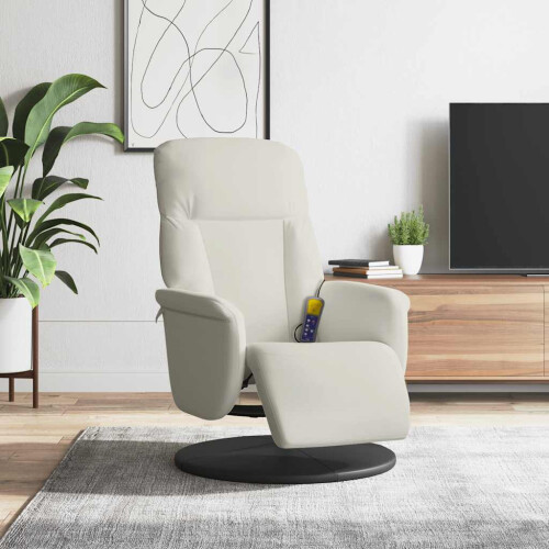 VidaXL vidaXL Massagesessel mit Fußteil Creme Samt