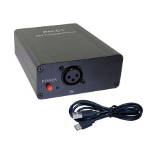 48V Phantom Power Adapter Outdoor Portable Rechargeable Phantom Power for Any Condenser Microphone Recording Equipment