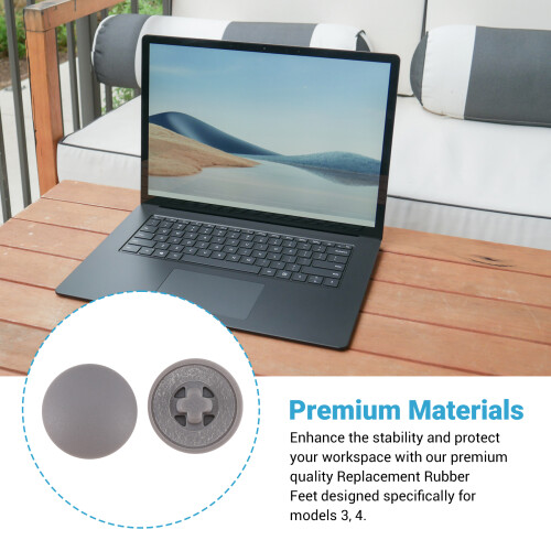 Replacement Rubber Feet for Surface Laptop Models 3, 4 - Bottom Case Foot Pad Gray 2