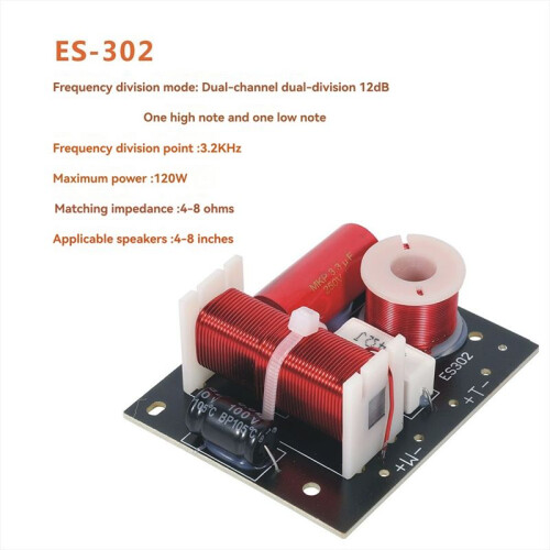 2 Way Speaker Frequency Divider Module Tweeter Bass HI-FI Crossover Filter with Round Hole Junction Box 1