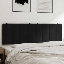 vidaXL Kopfteil-Kissen "Hanko" Schwarz 160 cm Samt