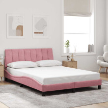 vidaXL Bettgestell ohne Matratze "Hanko" Rosa 120x200 cm Samt