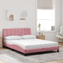 vidaXL Bettgestell ohne Matratze "Hanko" Rosa 140x200 cm Samt