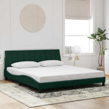 vidaXL Bettgestell ohne Matratze "Hanko" Dunkelgrün 180x200 cm Samt