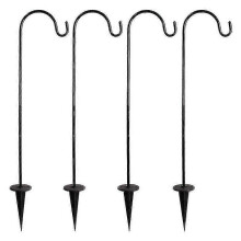 4pcs Outdoor Shepherd Hooks Retro Street Lamp Hook Courtyard Hook