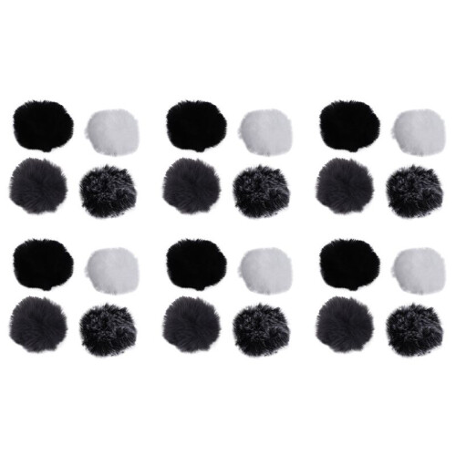 6X Universal Lavalier Microphone Furry Windscreen Fur Windshield Wind Muff Soft for    Lapel Lavalier Mic