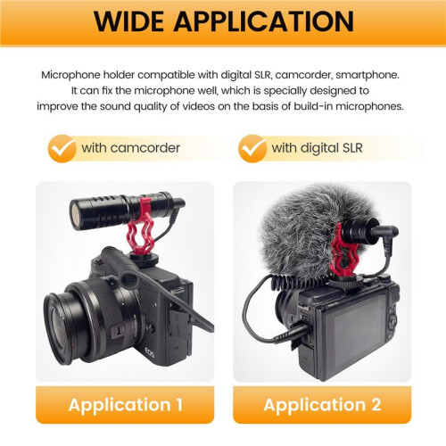 2PCS Universal Microphone Wavy Shock Mount Adapter Plastic Microphone Bracket Mount Replacement for  By-mm1 2