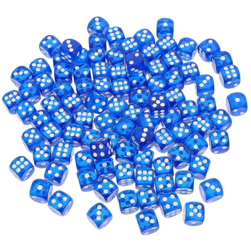 100 Pieces Party Game Dice Set for Board Games, Plastic Six-Sided Dice, Multi-Color Assorted Accessory Set