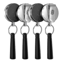 4 Pack Heavy Duty Retractable Pull Pen Pencil Holder for Markers and Carpenter Pencils, Stretchable Clip-on Lanyard with