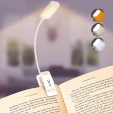 9 LED Clip On Book Light, 3 Eye Protecting Modes, Flexible Reading Lamp for Bedtime Reading, Warm and Cool White Light