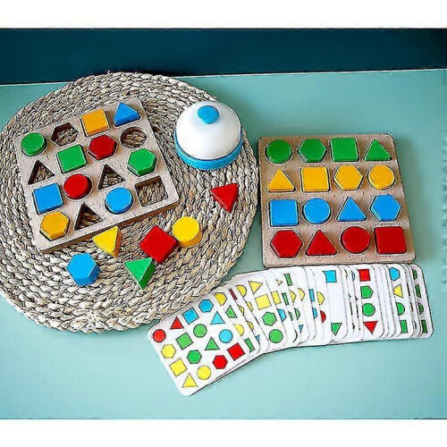 Geometric Shape Matching Toy for Kids, Educational Early Learning Parent-Child Interactive Tabletop Game 1