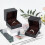 2 Pcs Small Square Wooden Ring Storage Box, Handmade Wedding Ring Box with Varnished Finish 2