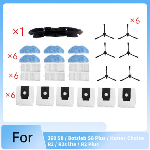 25 Pcs for 360 S8 / Botslab S8  /  Choice R2 / R2s Lite / R2  Sweeping Machine Accessories 2