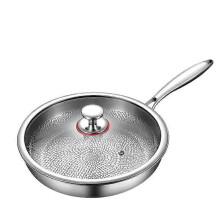 (with pot cover, 28cm) High-end titanium pan, household uncoated steak frying pan, titanium alloy non-stick pan, gas stove with titanium pan